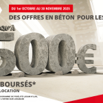 Offre béton pour les pros ! Jusqu'à 500€ remboursés sur vos achats d'Octobre et Novembre !