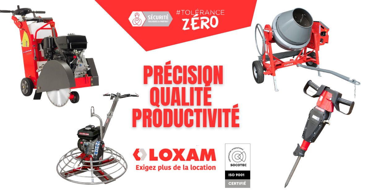 Casser, scier, rectifier, et couler, vibrer,surfacer, LOXAM Réunion met tout à votre disposition